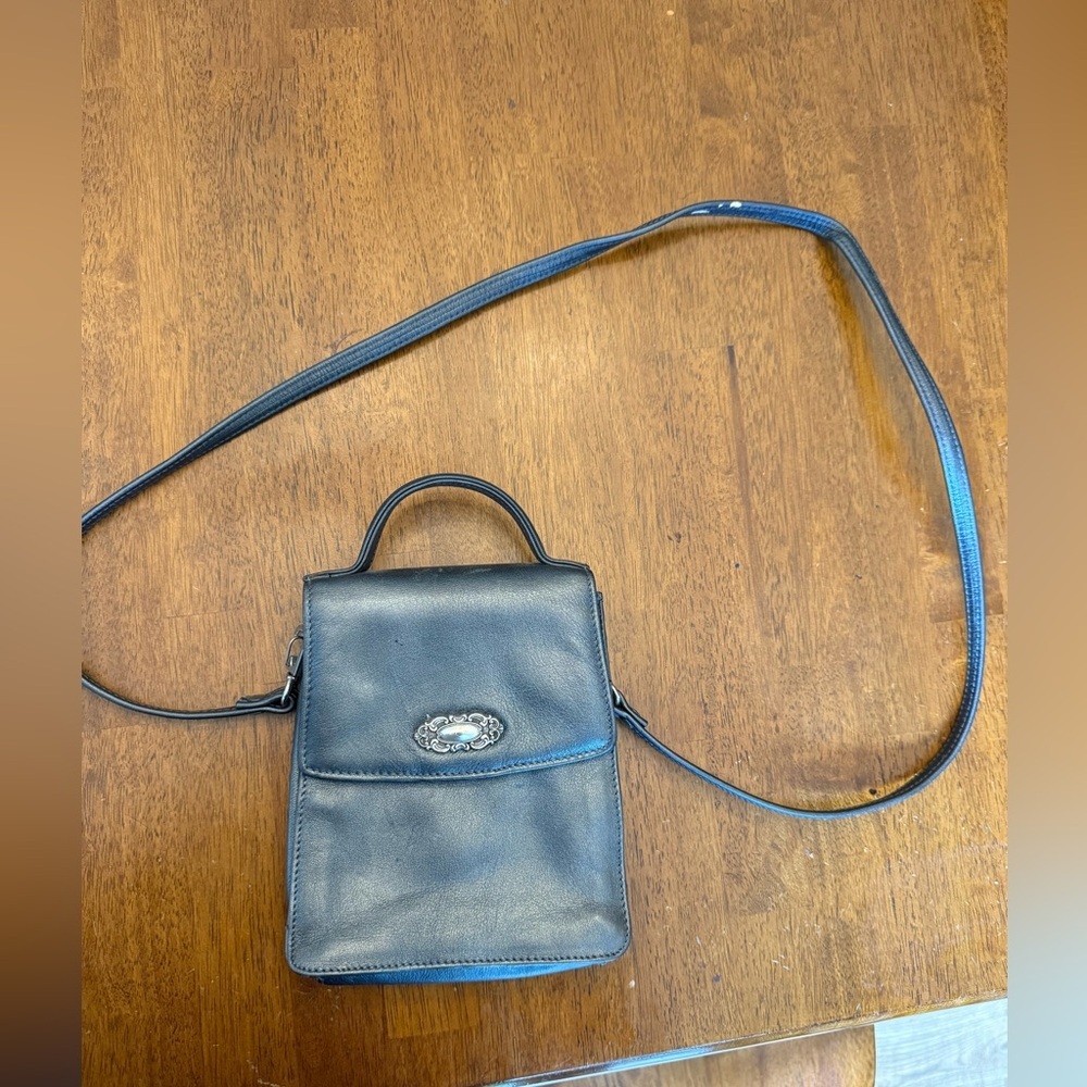 Fossil vintage Elegant Black Leather Crossbody Bag- some imperfections see pics